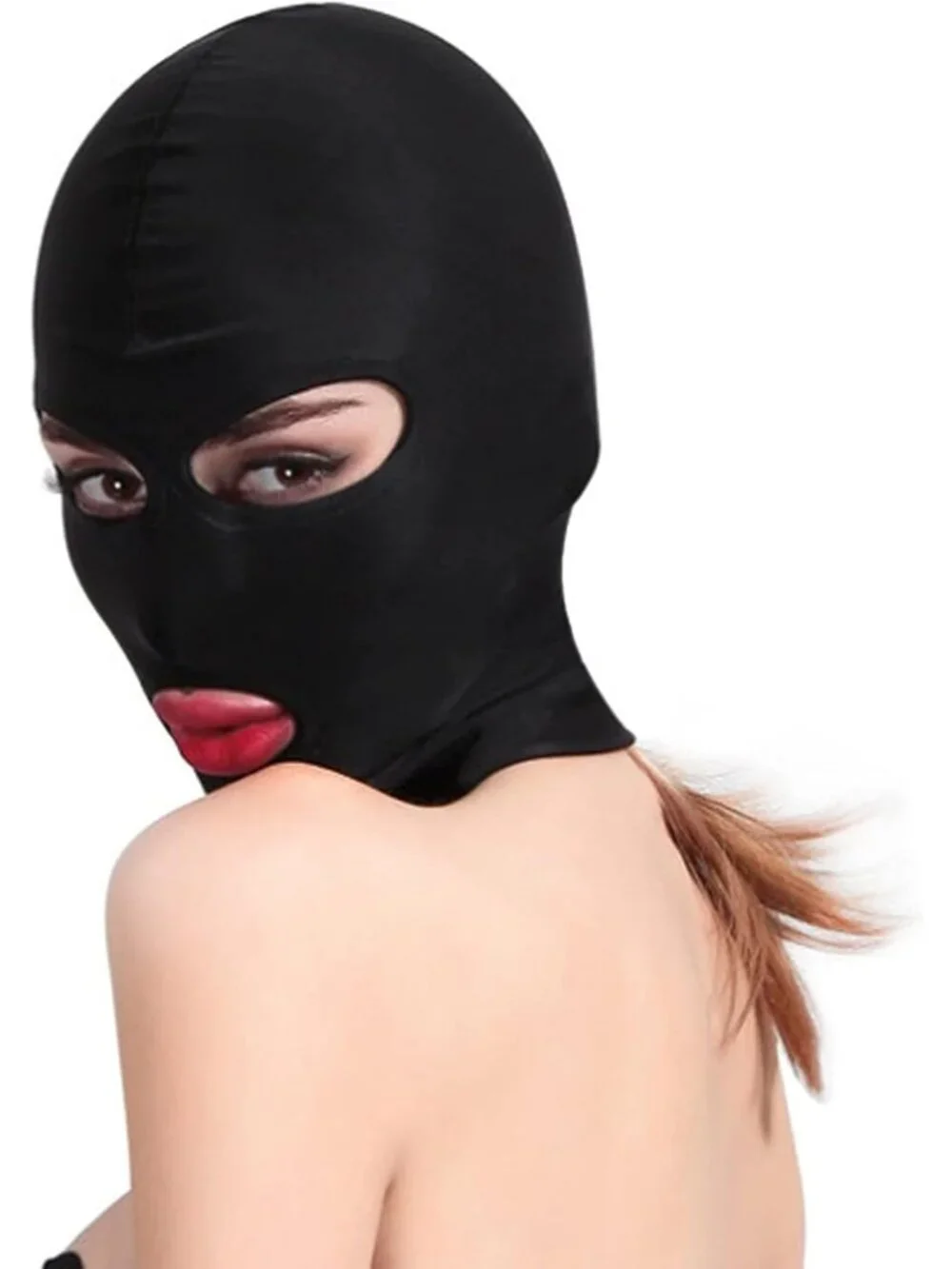 Unisex Expose Eye Mouth Black Elastic Balaclava Full Face Mask Halloween Costume